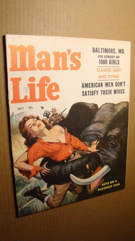 Mens Adventure Mag Mans Life Nice 1957 Pulp Sex Girl Jungle