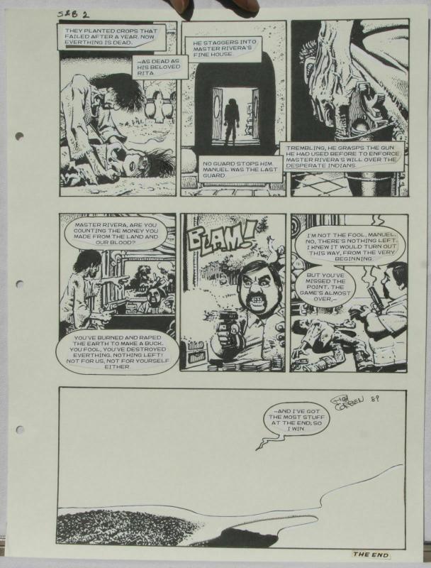 RICHARD CORBEN original art, SLASH & BURN pgs 22-23, Pandemic, Signed, 12x16