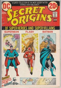 Secret Origins #1 (Mar-73) FN/VF+ Mid-High-Grade Superman, Batman, Flash