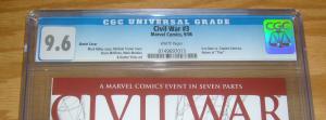 Civil War #3 CGC 9.6 michael turner 1:75 sketch variant - iron spider spider-man