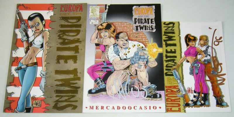 Europa and the Pirate Twins #1-2 FN/VF complete series + ashcan - signed set