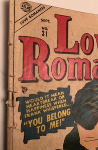Love Romances #31 (1953)reader,cvr hanging tough! Nice bikini story!C all my luv