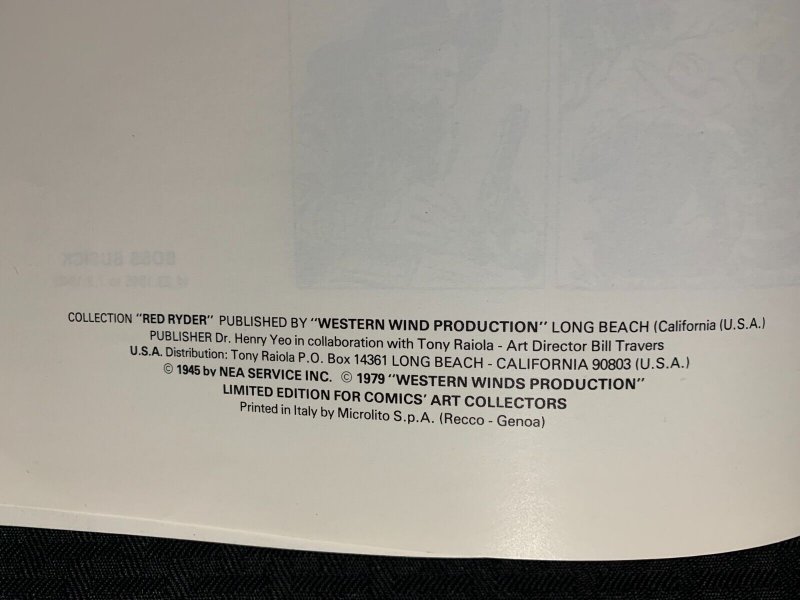 1979 RED RYDER by Harman & Susick SC FN+ 6.5  Western Wind Produsctions