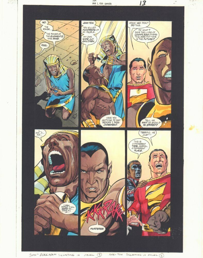 JSA #44 p.13 Color Guide Art - Captain Marvel & Black Adam - 2003 by