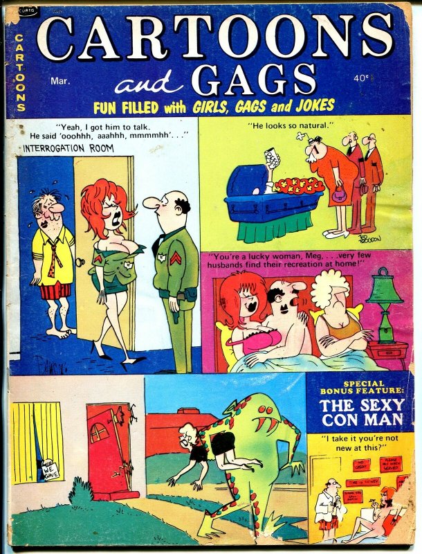 Cartoons & Gags 3/1975-Marvel-spicy cartoons-gags-full size format-Pussycat-G/VG