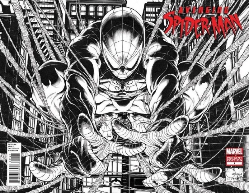Avenging Spider-Man #1 Joe Quesada Wraparound  Color/Sketch Variant  Set Marvel