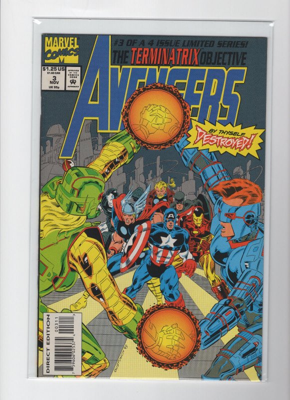 AVENGERS TERMINATRIX OBJECTIVE Issues #1, 2 and 3 (1993) VF