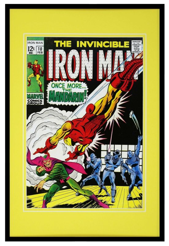 Iron Man #10 Mandarin Marvel Framed 12x18 Official Repro Cover Display