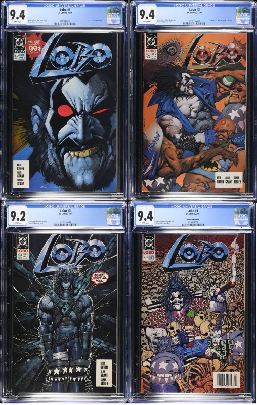 (1990) LOBO #1 CGC 9.4 #2 9.4 #3 9.2 #4 9.4 MINI SERIES! SIMON BISLEY ART!