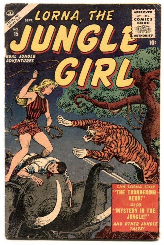 Lorna, The Jungle Girl  #15 1955- Maneely- Jay Scott Pike VG