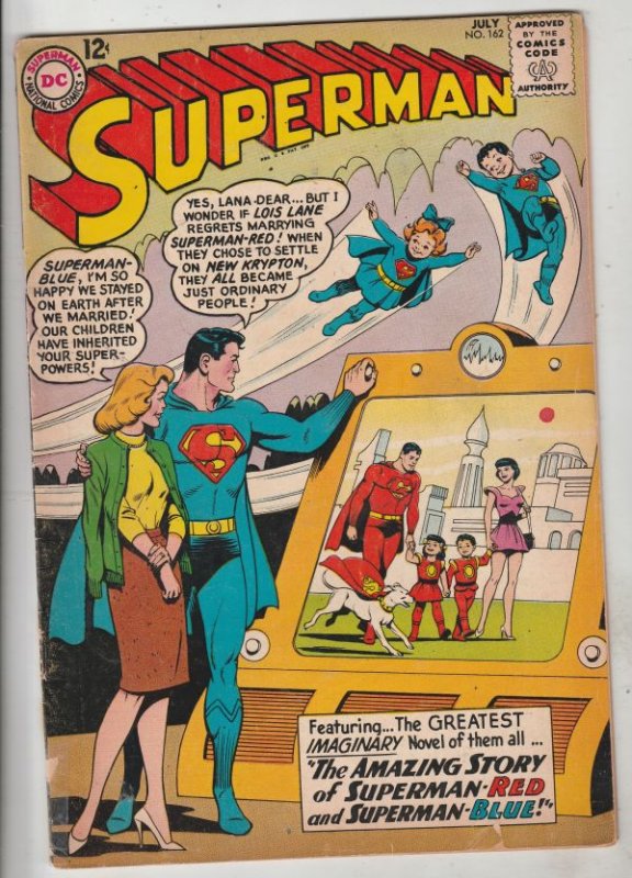 Superman #162 (Jul-63) FN- Mid-Grade Superman, Jimmy Olsen,Lois Lane, Lana La...