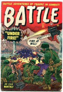 Battle #19 1953- Atlas War comic- Korean War- Maneely cover VG-