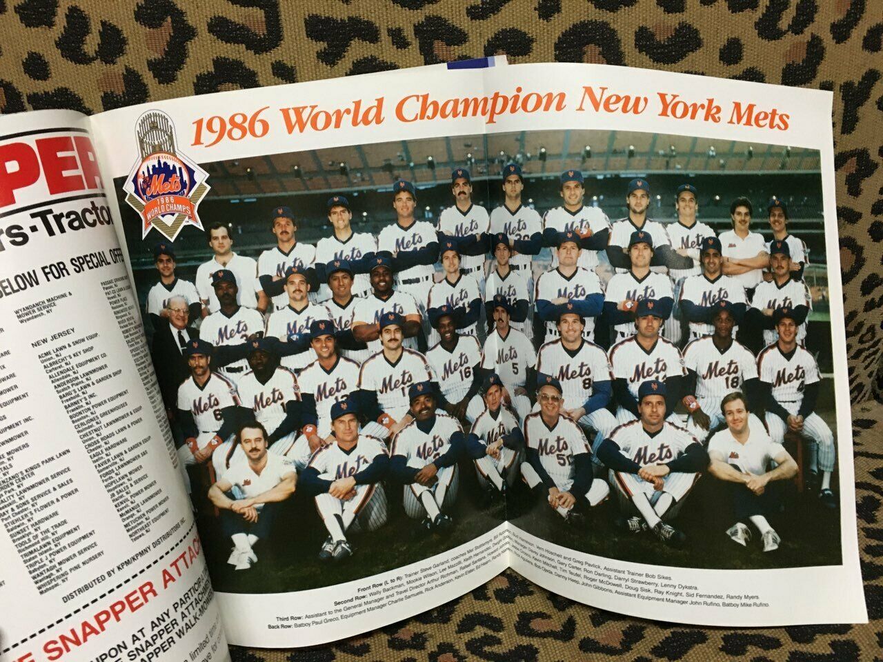 New York Mets 1987 Calendar - Centerfold of 1986 Championship Team - Very  Fine