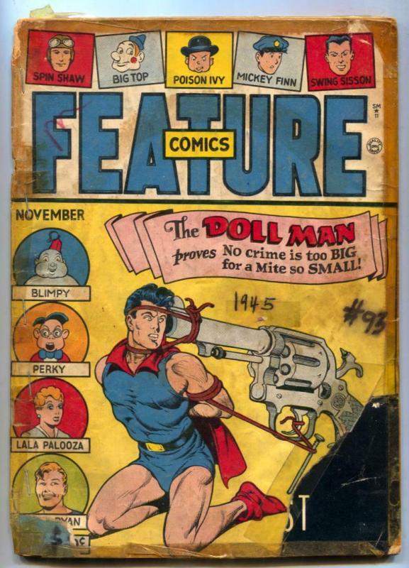 Feature Comics #93 1945- DOLL MAN-low grade restored