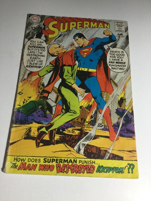 Superman 205 Vg Very Good 4.0 DC Comics