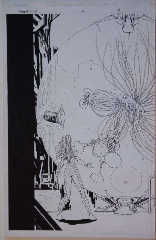 TALENT CALDWELL, JASON GORDER, original art, FATHOM #2, Double Splash pgs 11-12