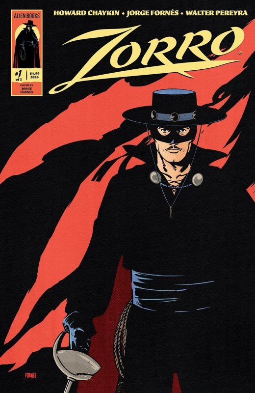 Zorro #1 2026 Jorge Fornes Cover A Alien Books EB172