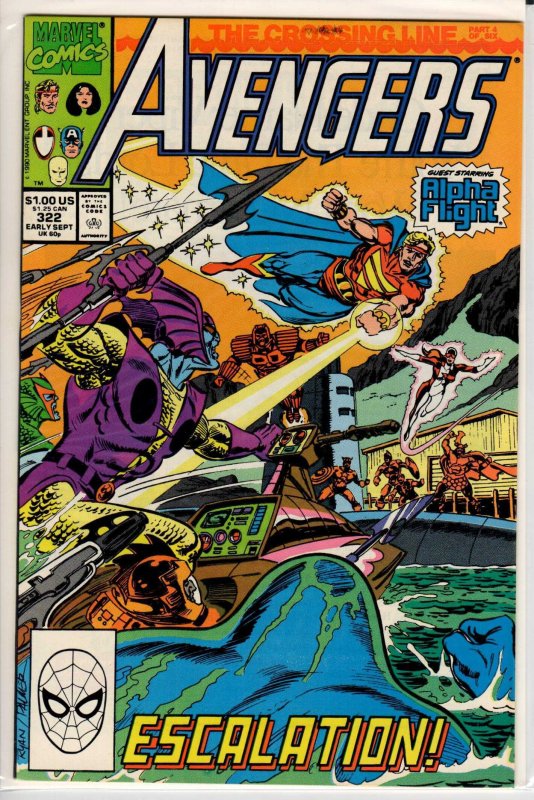 The Avengers #322 Direct Edition (1990) 9.4 NM