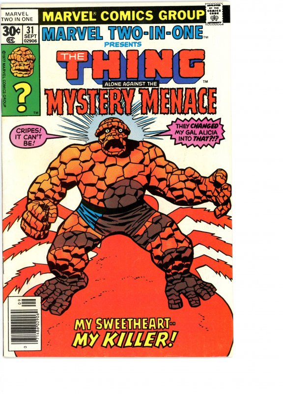 Marvel Two-In-One 31 VG/F   Mystery Menace, Spider-Woman!