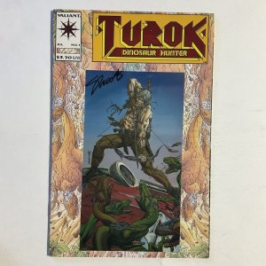 Turok Dinosaur Hunter 1 1992 Signed by Jim Shooter Valiant NM near mint