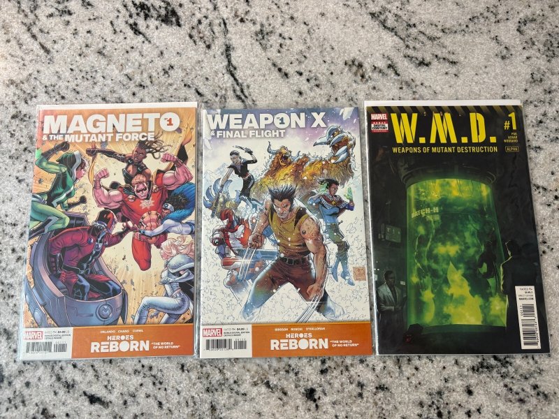 Lot Of 3 Marvel Comics # 1 NM WMD Weapon X Flight Magneto Mutant Force 17 J435