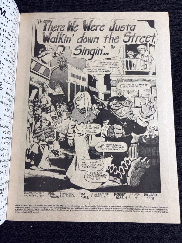1984 MYTH ADVENTURES #4 FVF 7.0 Warp Graphics