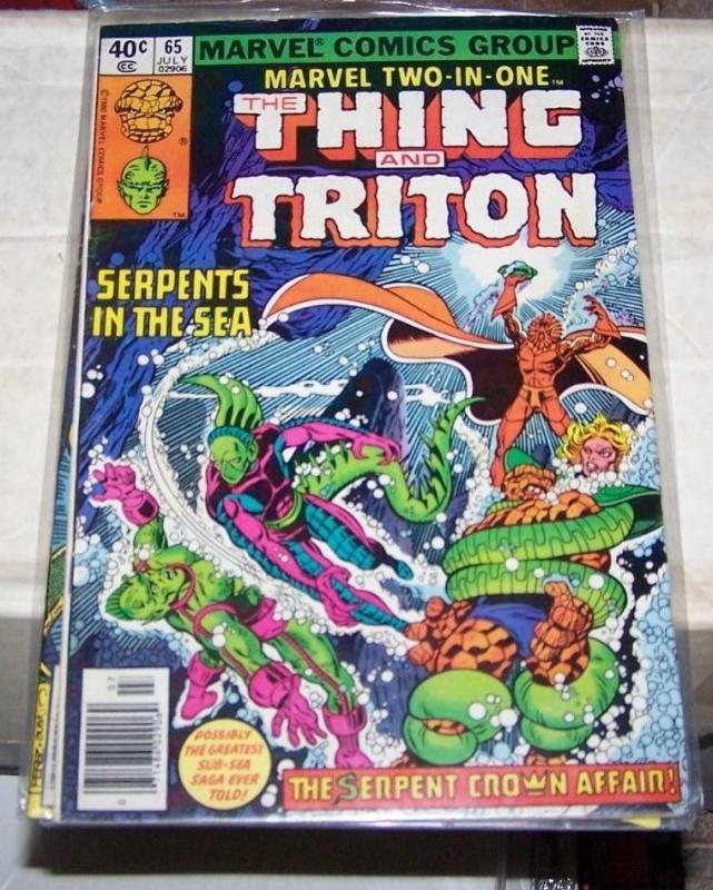 Marvel Two-In-One #65 (Jul 1980, the thing + trition inhumans serpent crown #2 