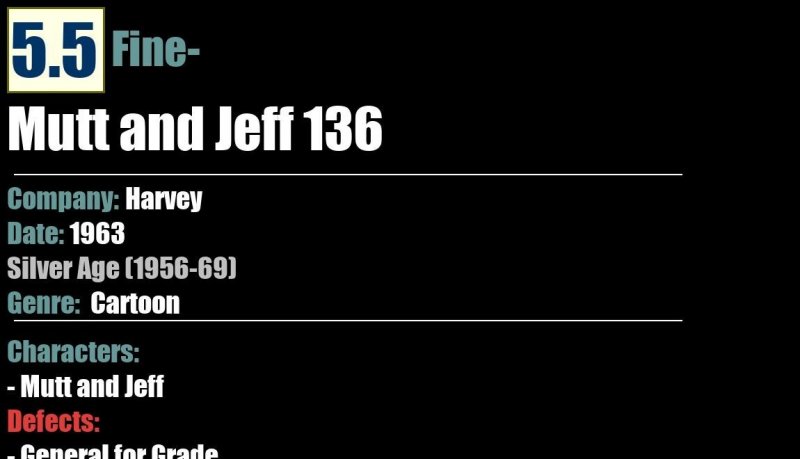 Mutt and Jeff 136 (1963) FN- Silver Age Harvey comic