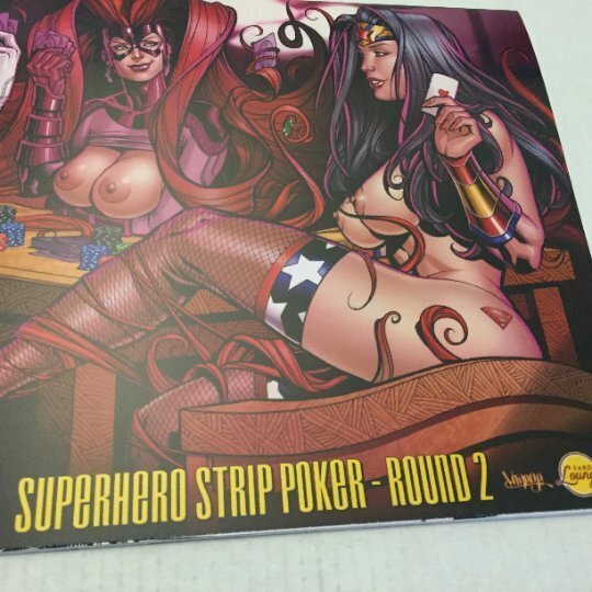 Faro's Lounge Strip Poker Emma Frost Madusa Wonder Woman Art by Jose Varese