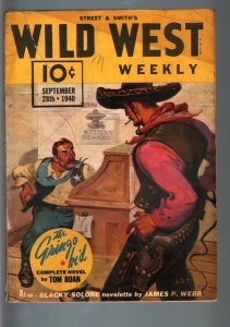 WILD WEST WEEKLY 9/28/1940-WESTERN PULP-GRINGO KID VG