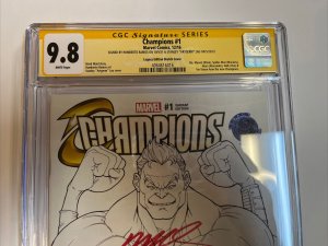 Champions (2016) # 1 (CGC SS 9.8) Signed By Artgem & Ramos | Sketch Cover