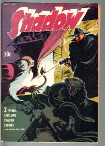 SHADOW COMICS V.3 #7-1943-snake pit cover-GOLDEN AGE-VF minus VG+