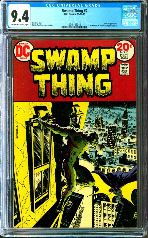 Swamp Thing #7 CGC Graded 9.4 Batman appearance