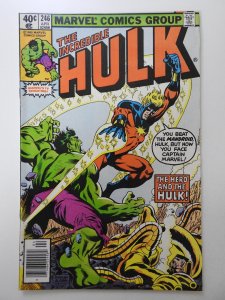 The Incredible Hulk #246 Direct Edition (1980) vs Captain Marvel! Sharp VF Cond!