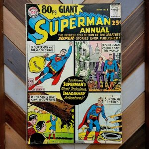 80-Page GIANT #1 VG (DC 1964) SUPERMAN Annual / 1st Issue SUPERGIRL / LEX LUTHOR