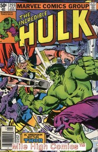 HULK  (1962 Series) (#1-6, #102-474, #600-635)(INCREDIB #255 NEWSSTAND Fine