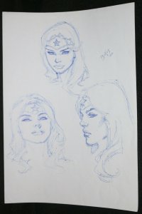 Wonder Woman & Superman Portrait Studied - Double Sided 2015 art by Ed Benes