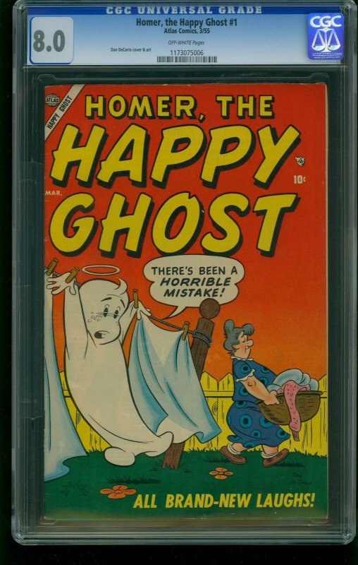 Homer the Happy Ghost #1 -CGC Graded 8.0- DeCarlo- Highest graded- 1173075006