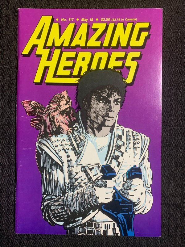 1987 AMAZING HEROES Comic Magazine #117 FVF 7.0 Michael Jackson Captain EO