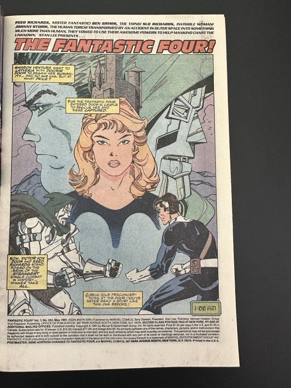 Fantastic Four #352 VF+ 1st Minutemen!(Marvel 1991)