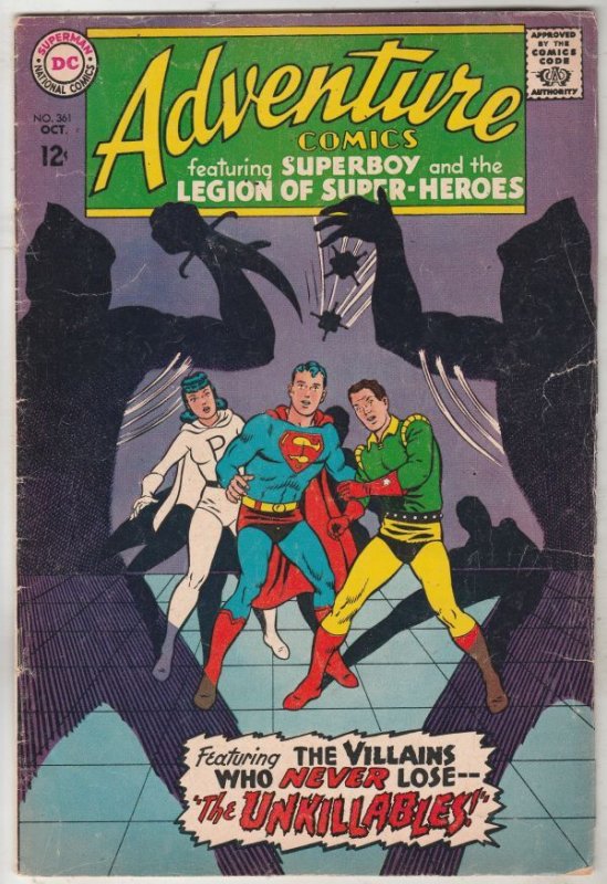 Adventure Comics #361 (Oct-67) VG+ Affordable-Grade Legion of Super-Heroes, S...