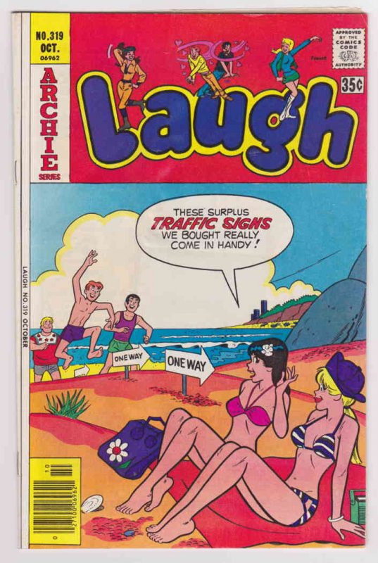 Laugh Comics 319 Fair Archie Low Grade Comic October 1977 Bikini Beach Cove Comic Books 