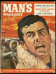 MAN'S MAGAZINE APRIL 1955-SEA PIRATES-RUSS HODGES-CLEO VG