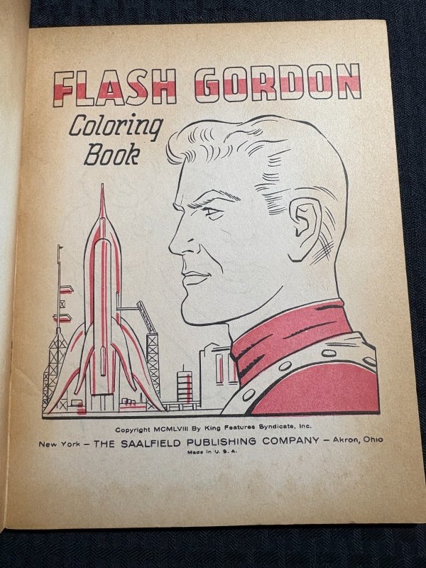 1958 FLASH GORDON Adventures in Space Coloring Book VG 4.0 Uncolored / Saalfield