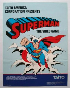 Superman Arcade Flyer Original 1988 Video Game Paper Art Comic Super Hero Taito 