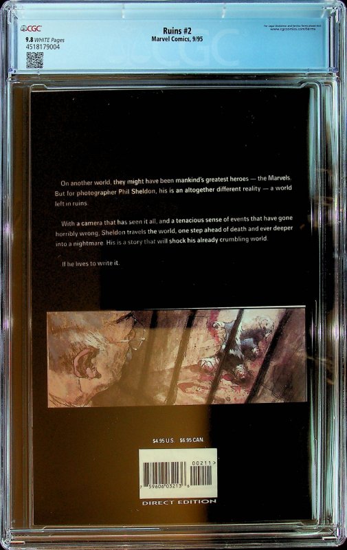 Ruins #2 (1995) - CGC 9.8- Cert#4518179004