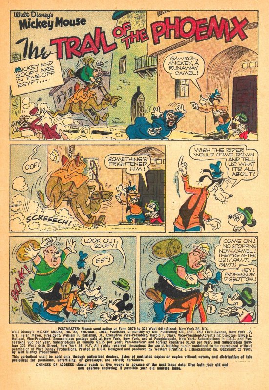 MICKEY MOUSE #82 (Feb1962) * Dell Comics * 6.0 FN  • Paul Murry! Tony Strobl!