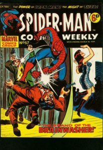 SPIDER-MAN COMICS WEEKLY #57 1974-ROMITA-KIRBY-BRITISH-IRON MAN-THOR FN