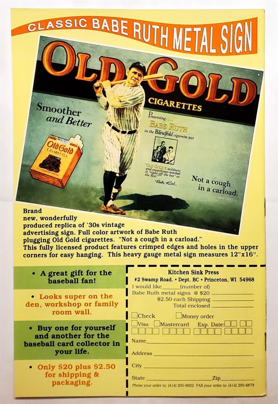 Baseball Comics #1 (May 1991, Kitchen Sink) 8.0 VF