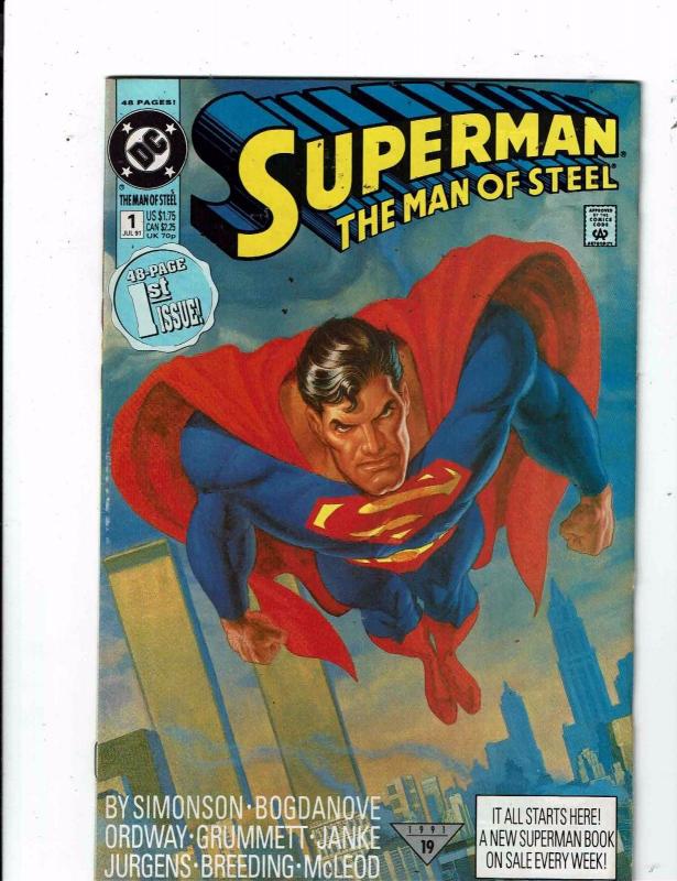 Lot of 3 Superman: The Man of Steel DC Comic Books #1 2 5 TW44 